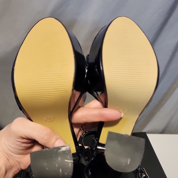 Zara Black Chunky Platform Heels * See Desc. - Picture 3 of 8